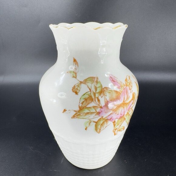 Antique Imperial Porcelain Warranted Vase Vessel Painted Flower Pattern Vintage - Picture 9 of 14